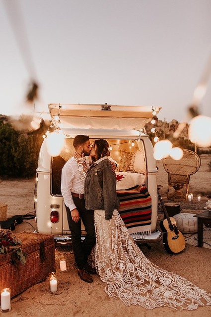 Bohemian road trip elopement ideas in Joshua Tree