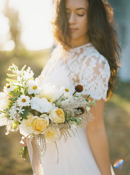 Golden hour late summer farmhouse wedding inspiration