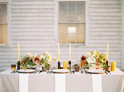Golden hour late summer farmhouse wedding inspiration