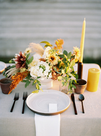 Golden hour late summer farmhouse wedding inspiration