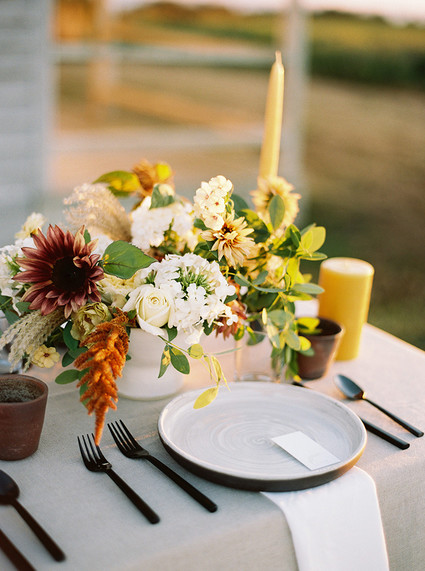 Golden hour late summer farmhouse wedding inspiration