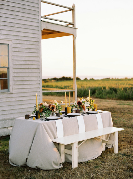 Golden hour late summer farmhouse wedding inspiration