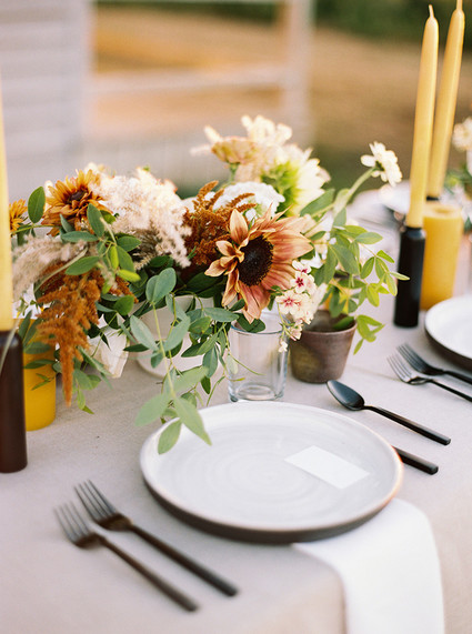 Golden hour late summer farmhouse wedding inspiration
