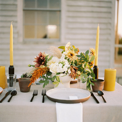 Golden hour late summer farmhouse wedding inspiration