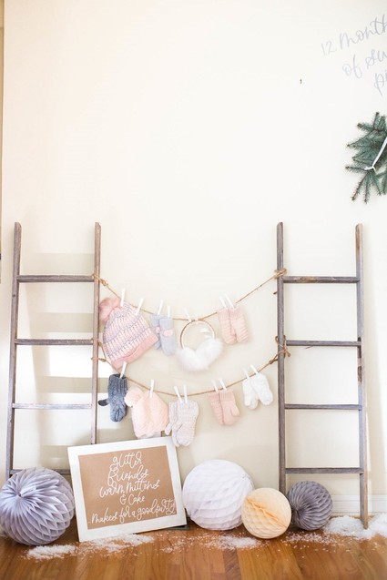 Feminine winter wonderland 1st birthday party Inspiration