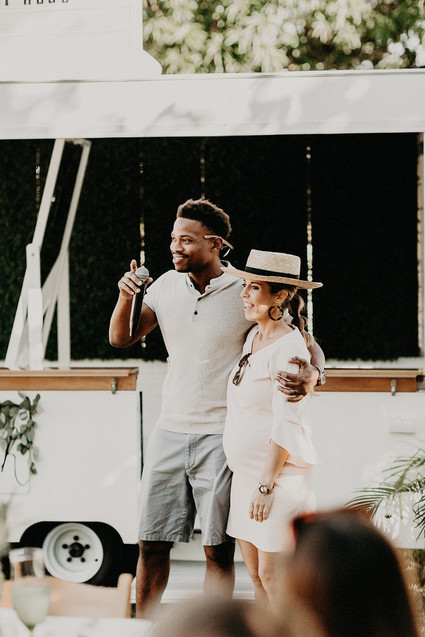 Winter backyard baby shower