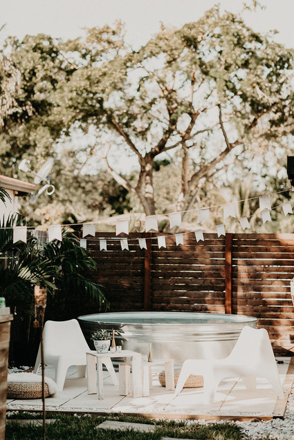 Winter backyard baby shower