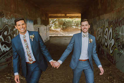 Modern same sex wedding at Foreign Cinema in San Francisco