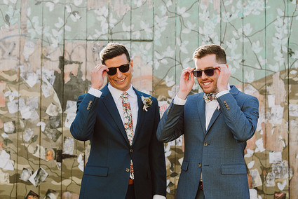 Modern same sex wedding at Foreign Cinema in San Francisco