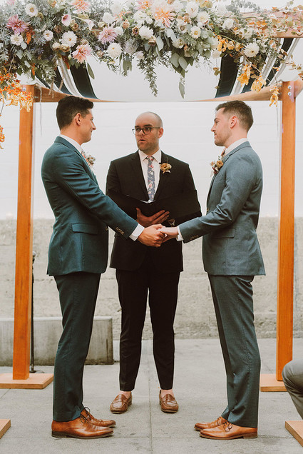 Modern same sex wedding at Foreign Cinema in San Francisco