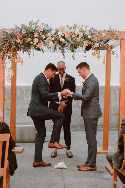 Modern same sex wedding at Foreign Cinema in San Francisco