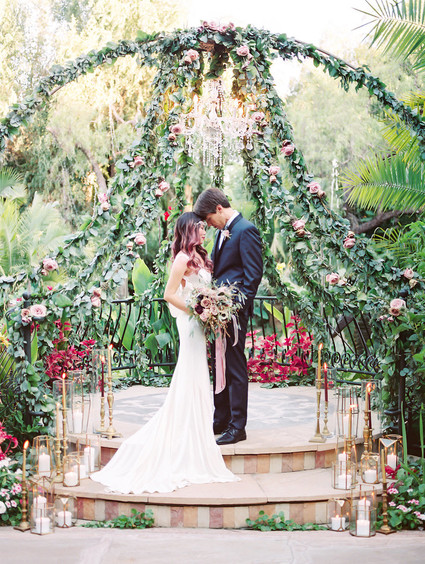 Jewel Tone garden wedding editorial at Eden Gardens