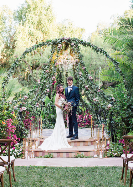 Jewel Tone garden wedding editorial at Eden Gardens Inspiration