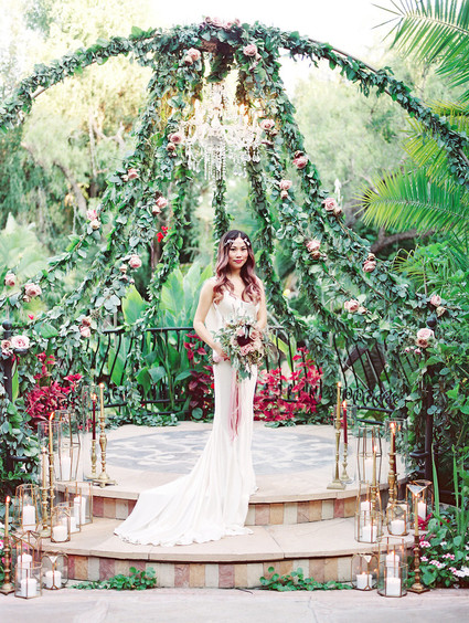 Jewel Tone garden wedding editorial at Eden Gardens Inspiration