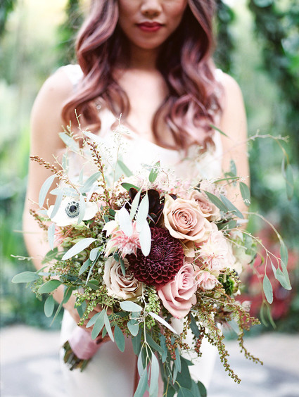 Jewel Tone garden wedding editorial at Eden Gardens