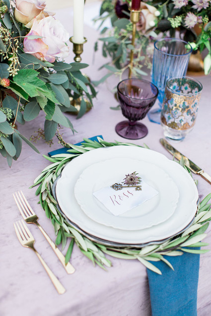 Jewel Tone garden wedding editorial at Eden Gardens