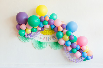 Pastel balloon arch decor