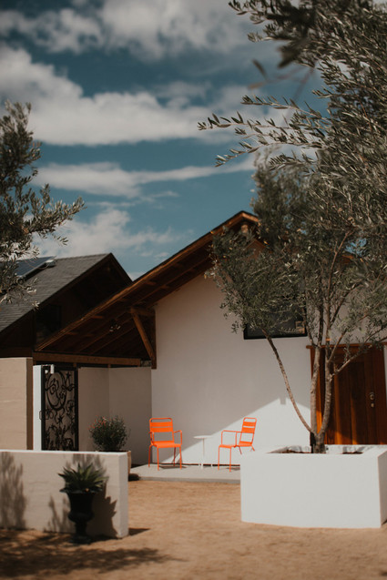 Sunset desert wedding at The Ruin Venue in Joshua Tree