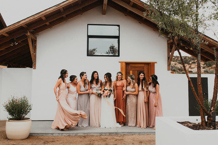 Sunset desert wedding at The Ruin Venue in Joshua Tree