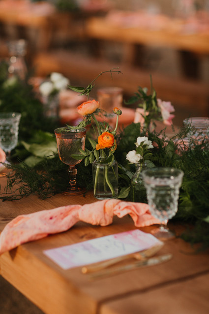 Sunset desert wedding at The Ruin Venue in Joshua Tree