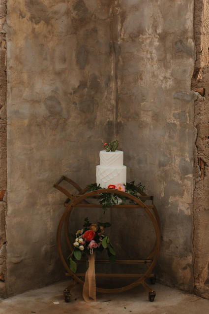 Sunset desert wedding at The Ruin Venue in Joshua Tree