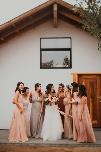 Sunset desert wedding at The Ruin Venue in Joshua Tree