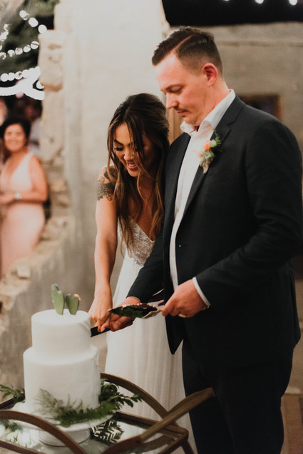 Sunset desert wedding at The Ruin Venue in Joshua Tree