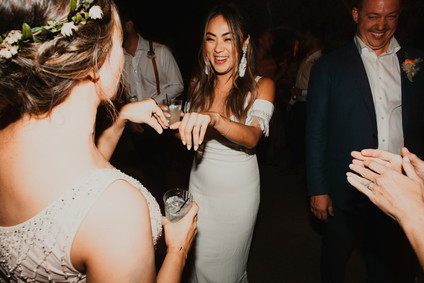 Sunset desert wedding at The Ruin Venue in Joshua Tree