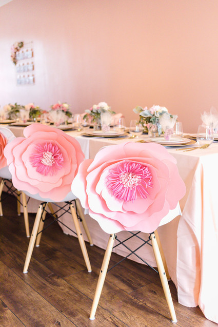 Pink floral first birthday party ideas on 100 Layer Cakelet