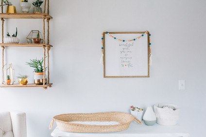 Vintage modern girl's nursery and newborn photos