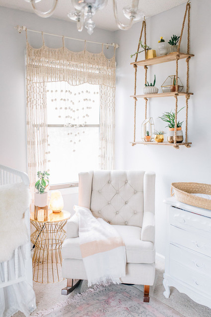 Vintage modern girl's nursery and newborn photos