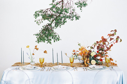 Modern minimal fall wedding inspiration in a loft