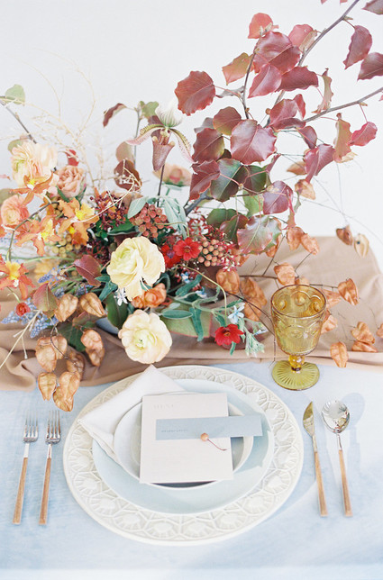 Modern minimal fall wedding inspiration in a loft