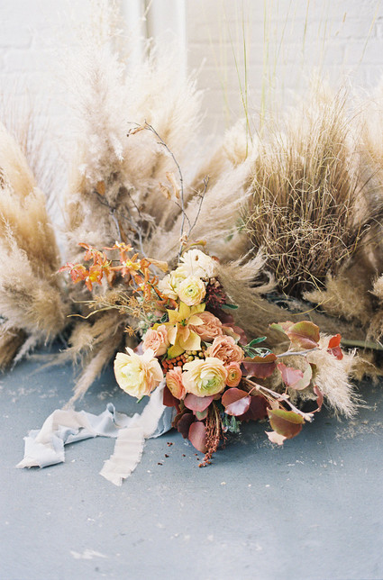 Modern minimal fall wedding inspiration in a loft