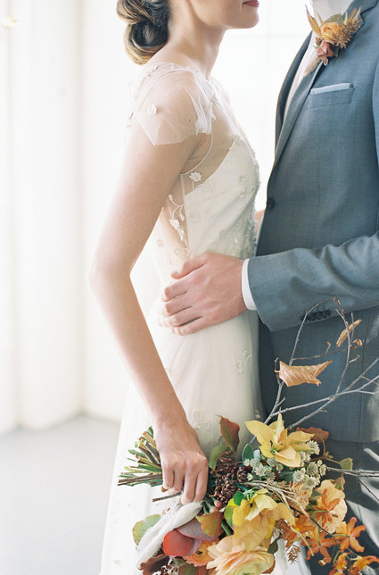 Modern minimal fall wedding inspiration in a loft