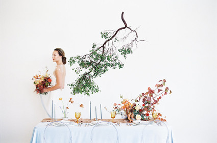 Modern minimal fall wedding inspiration in a loft
