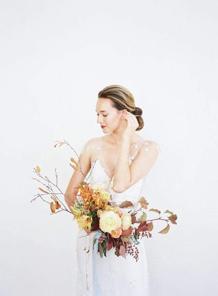 Modern minimal fall wedding inspiration in a loft