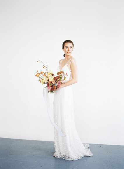 Modern minimal fall wedding inspiration in a loft