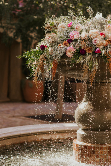 Floral fountain decor