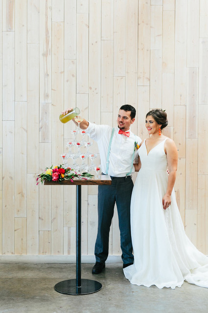 Bright whimsical wedding invites