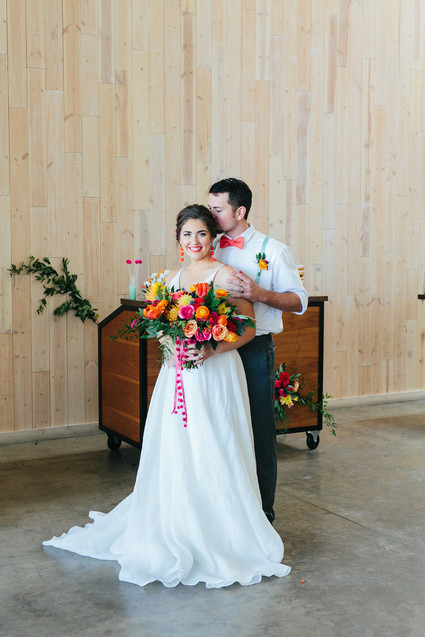 Bright whimsical wedding invites