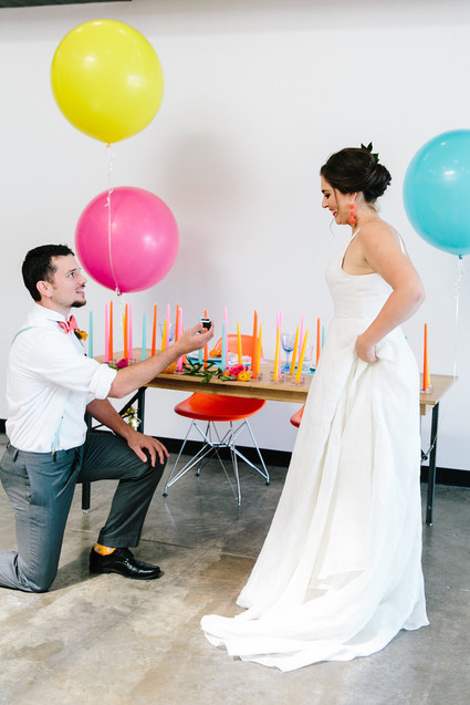 Bright whimsical wedding invites