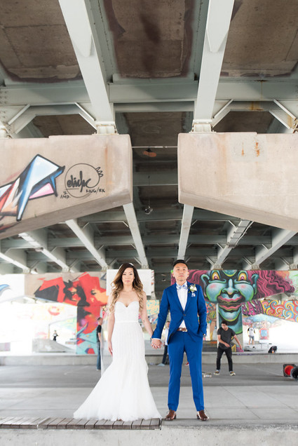 Modern graphic warehouse wedding in Toronto