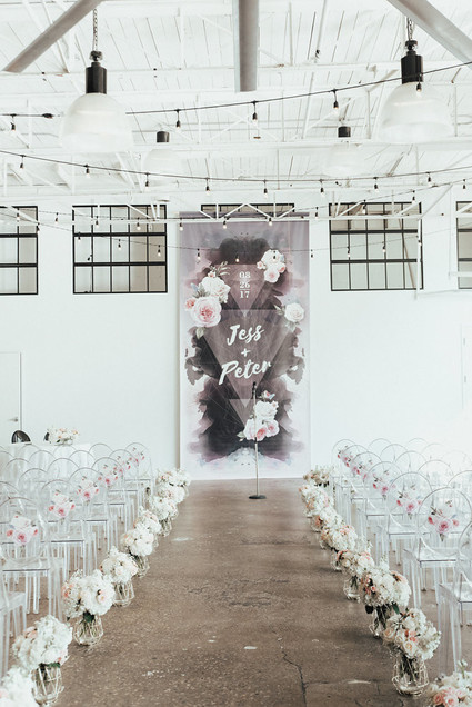 Modern graphic warehouse wedding in Toronto