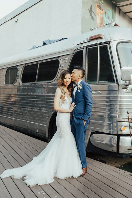 Modern graphic warehouse wedding in Toronto