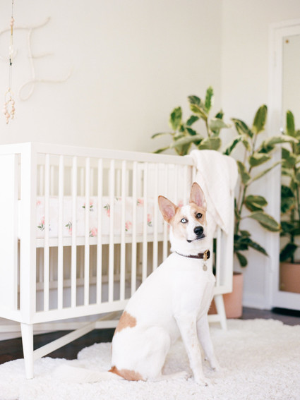 Dreamy white girl's nursery and newborn photos in Los Angeles