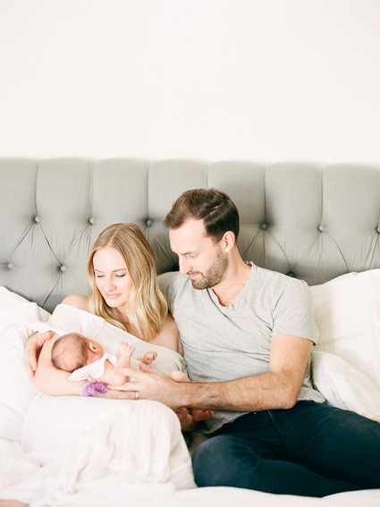 Dreamy white girl's nursery and newborn photos in Los Angeles