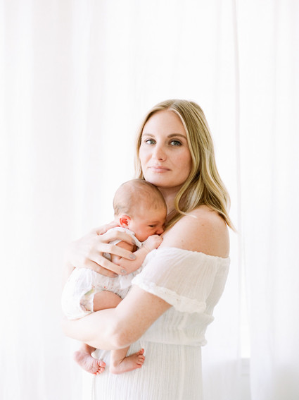 Dreamy white girl's nursery and newborn photos in Los Angeles