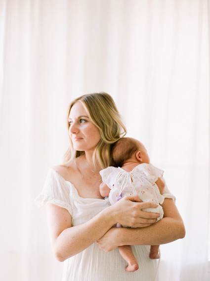 Dreamy white girl's nursery and newborn photos in Los Angeles
