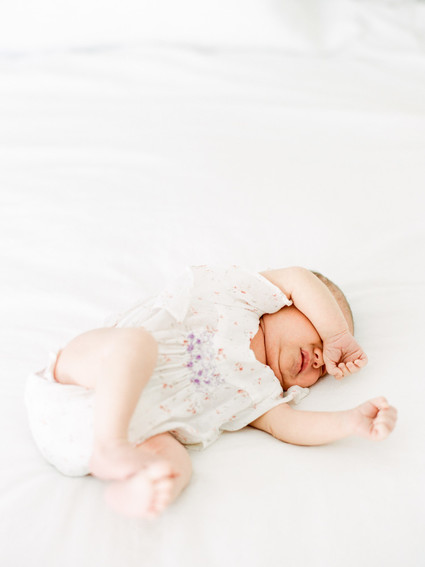 Dreamy white girl's nursery and newborn photos in Los Angeles